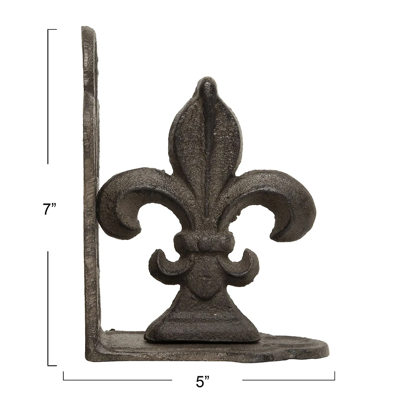 Hello Honey® 10" Fleur de Lis Shaped Iron Bookend Set