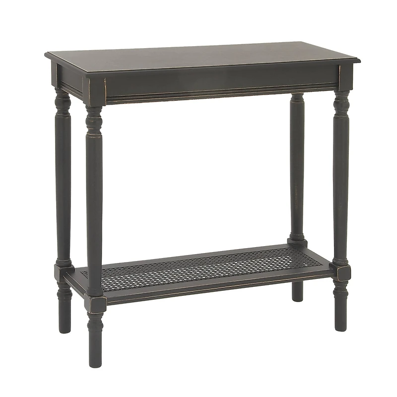 32" Black Traditional Wooden Console Table