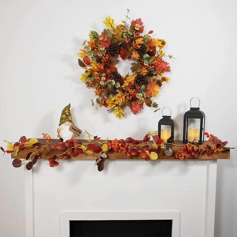 5ft. Berries & Maple Leaves Artificial Fall Harvest Garland