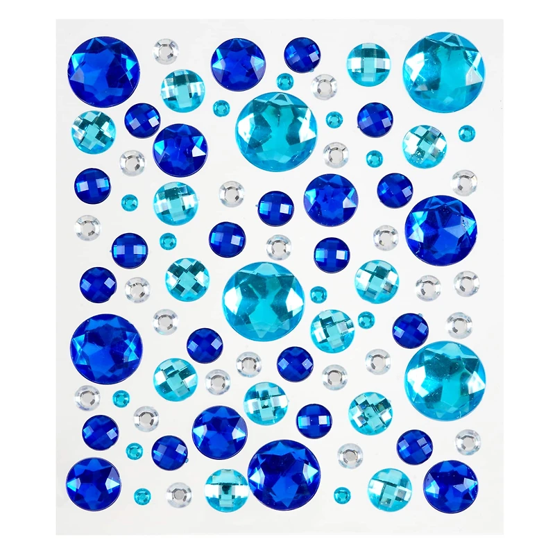 12 Pack: Blue Mixed Gem Bling Sticker Sheet by Recollections™