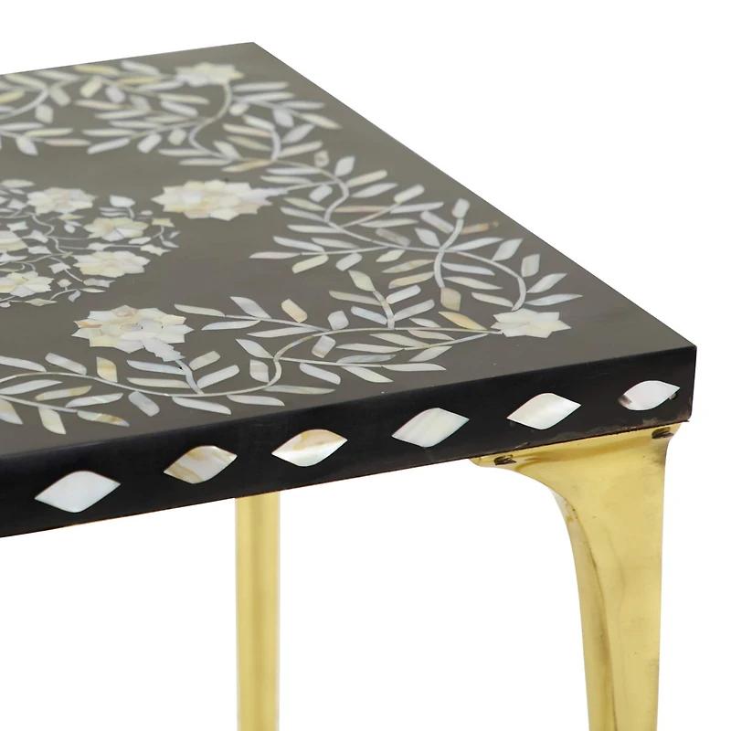 20" Gold Eclectic Aluminum Accent Table