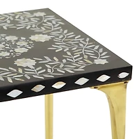 20" Gold Eclectic Aluminum Accent Table
