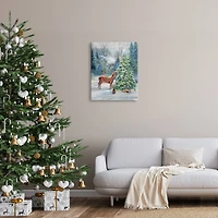 Stupell Industries Winter Woodland Animals Tree Canvas Wall Art