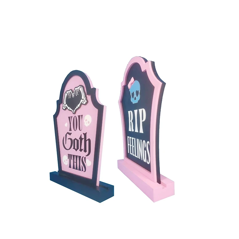 Assorted 12" Black & Pink Tombstone Tabletop Sign by Ashland®, 1pc.