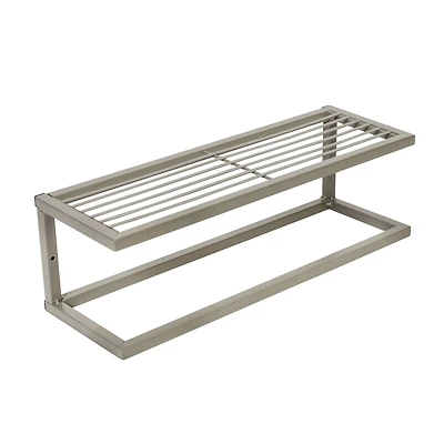 Honey Can Do Steel Bathroom Slatted Shelf with Towel Bar