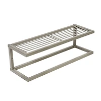 Honey Can Do Steel Bathroom Slatted Shelf with Towel Bar