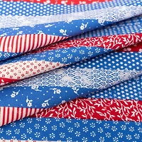 SINGER Americana Floral Stripes Cotton Fabric