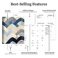 2026 Quilted Curves Medium Monthly Planner