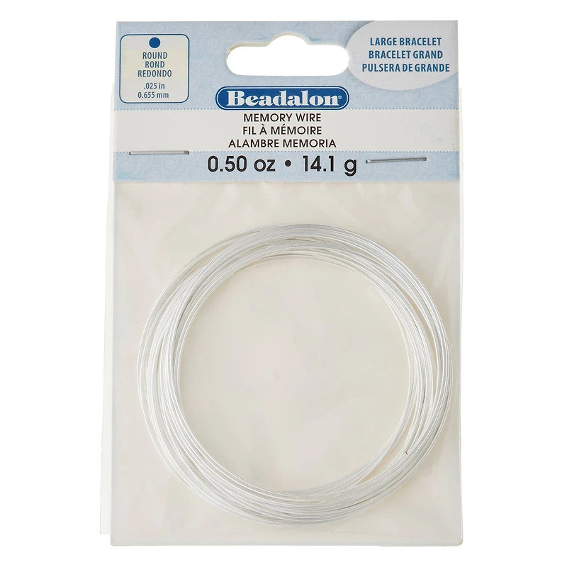 Beadalon® Silver-Plated Memory Wire, Large Bracelet
