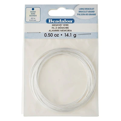 Beadalon® Silver-Plated Memory Wire, Large Bracelet