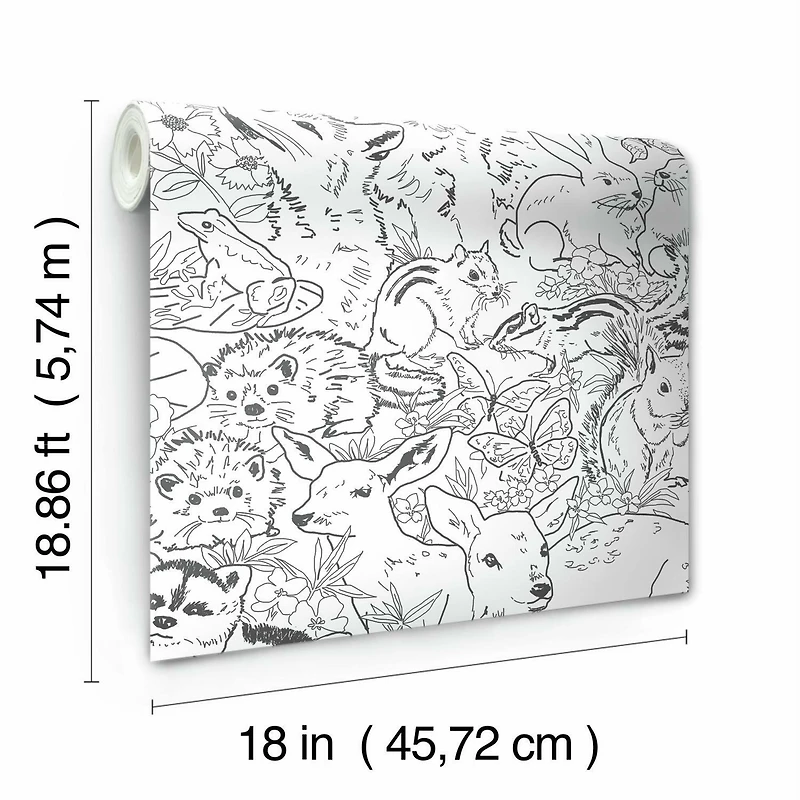 RoomMates Woodland Sketch Peel & Stick Wallpaper