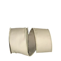 JAM Paper 2.5" x 10yd. Natural Poly Cotton Twill Wired Edge Ribbon