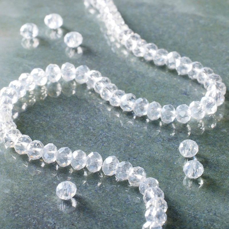 Crystal Faceted Rondelle Beads, 4mm by Bead Landing™