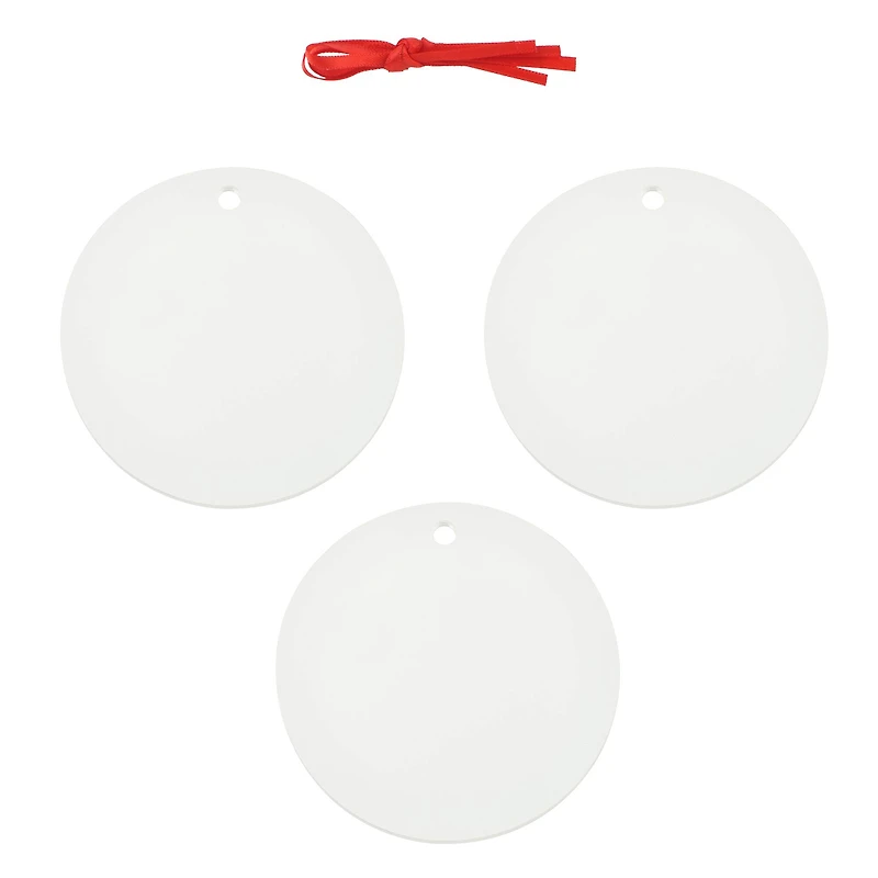 3" Round Acrylic Sublimation Ornaments, 3ct. by Make Market®