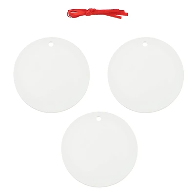 3" Round Acrylic Sublimation Ornaments, 3ct. by Make Market®