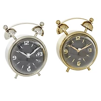 7" Gold Stainless Steel & Aluminum Contemporary Clock Set