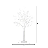 4ft. Pre-Lit White Twig Artificial Tree, Warm White LED Lights