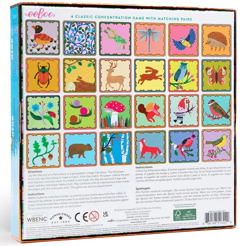 eeBoo Woodland Memory & Matching Game