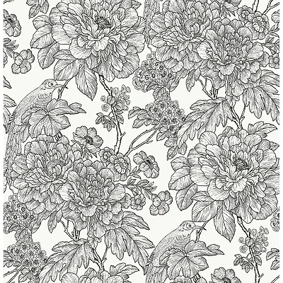 NuWallpaper Black & White Sudbury Peel & Stick Wallpaper