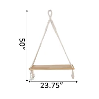 Flora Bunda 20" x 5.8" Macramé Hanging Shelf