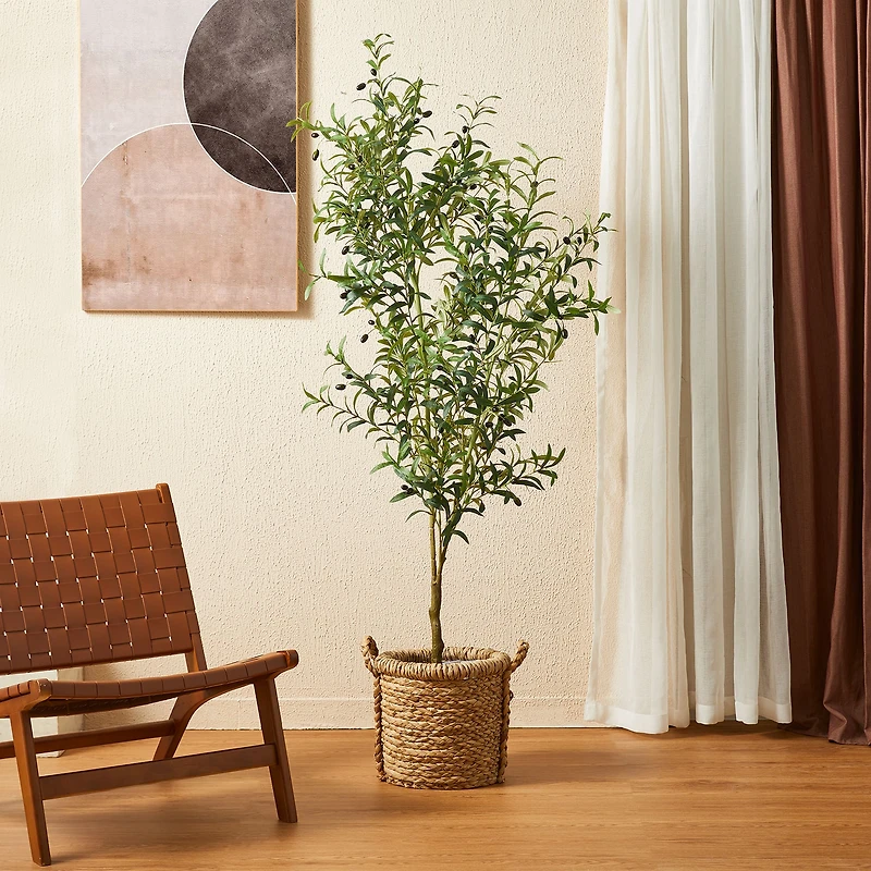 Glitzhome® 6ft. Potted Faux Olive Tree