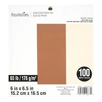 6" x 6.5" Neutral 65lb. Cardstock Paper Pad by Recollections™, 100 Sheets