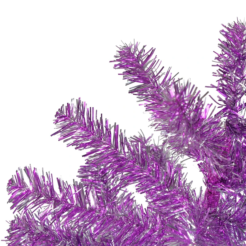 3ft. Unlit Metallic Purple Tinsel Artificial Christmas Tree
