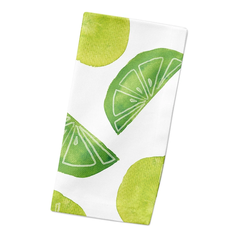 Lime Citrus Pattern 10" x 10" Cotton Twill Napkin