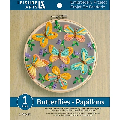 Leisure Arts® 6" Butterfly Embroidery Kit