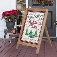 Glitzhome® 24" Wooden Christmas Trees Porch Sign