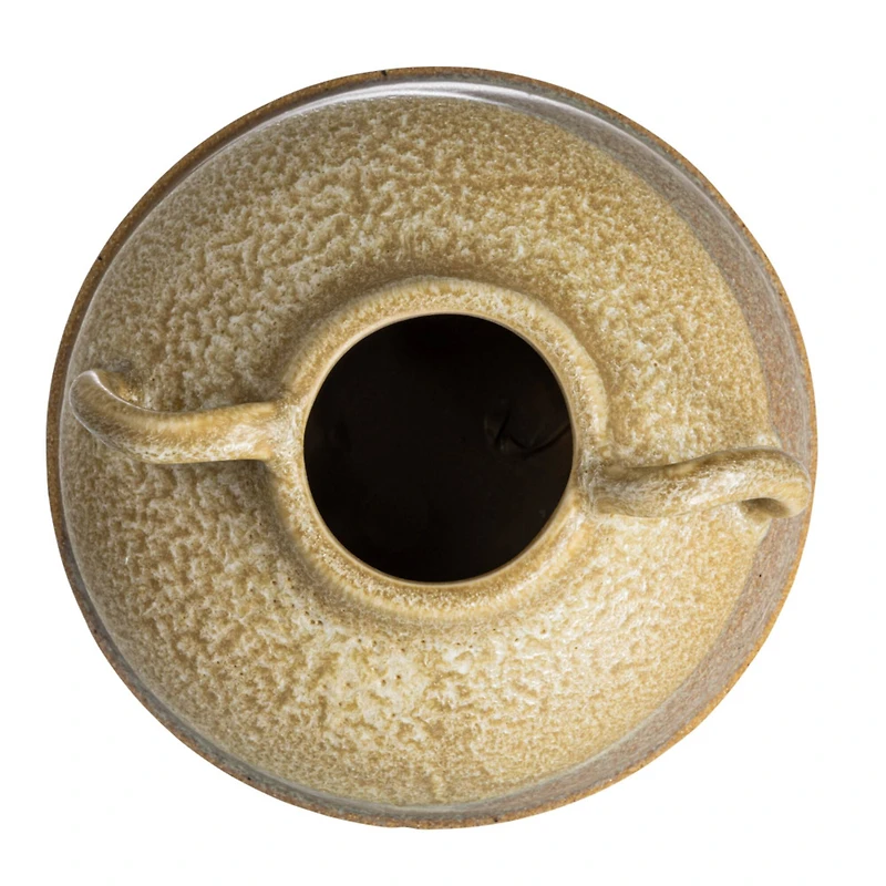 Hello Honey® Bloomingville 6" Tan Reactive Glaze Stoneware Tri-Tone Vase with Handles