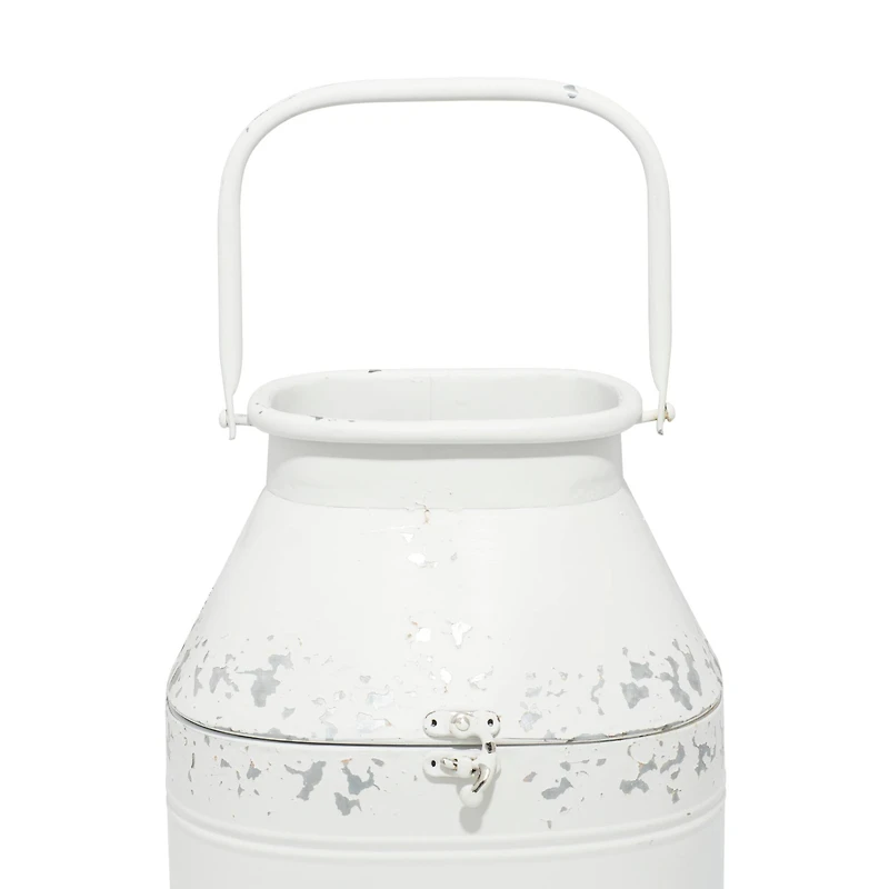 White Metal Farmhouse Decorative Jar Set