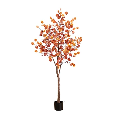 6ft. Pre-Lit LED Autumn Eucalyptus Artificial Fall Tree