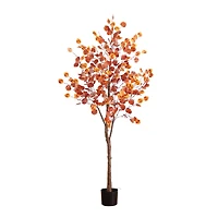 6ft. Pre-Lit LED Autumn Eucalyptus Artificial Fall Tree