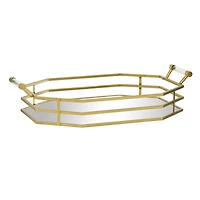 CosmoLiving by Cosmopolitan 27" Gold Metal Glam Tray