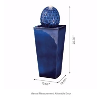 Glitzhome® 36" LED Artichoke Pedestal Ceramic Fountain
