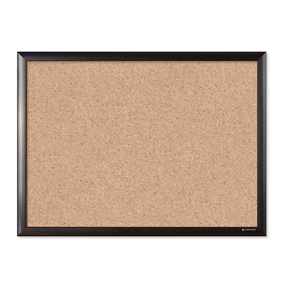 U Brands™ Black Aluminum 24'' x 18'' Framed Cork Bulletin Board