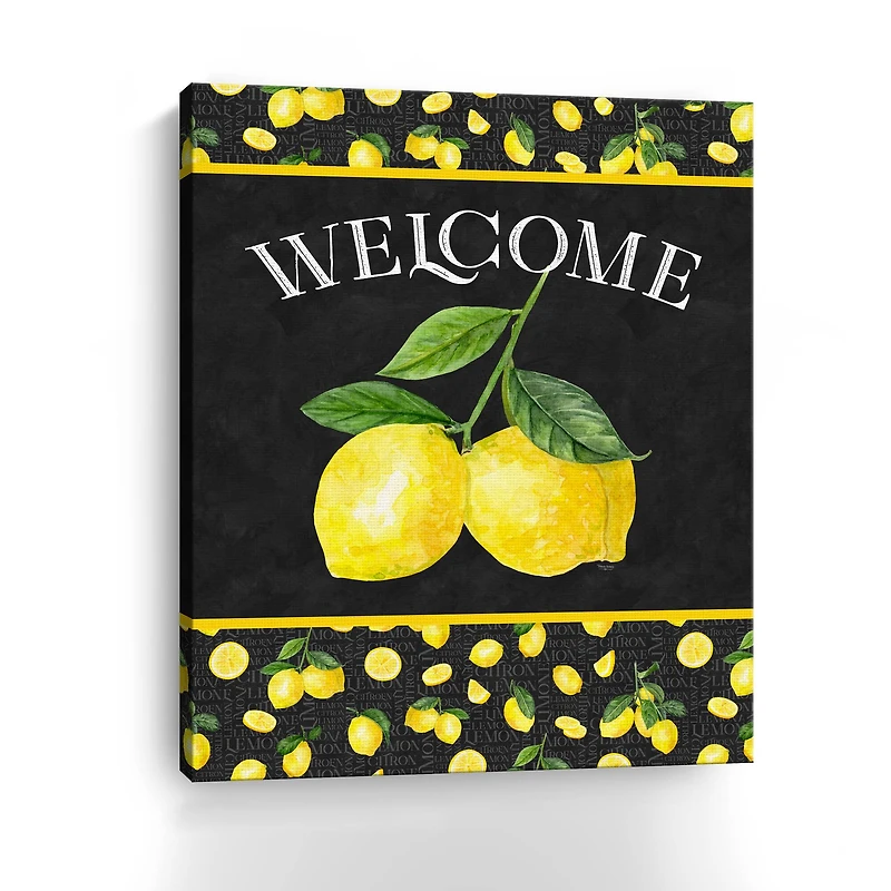 Live With Zest Sentiment Portrait II Welcome Canvas Giclee