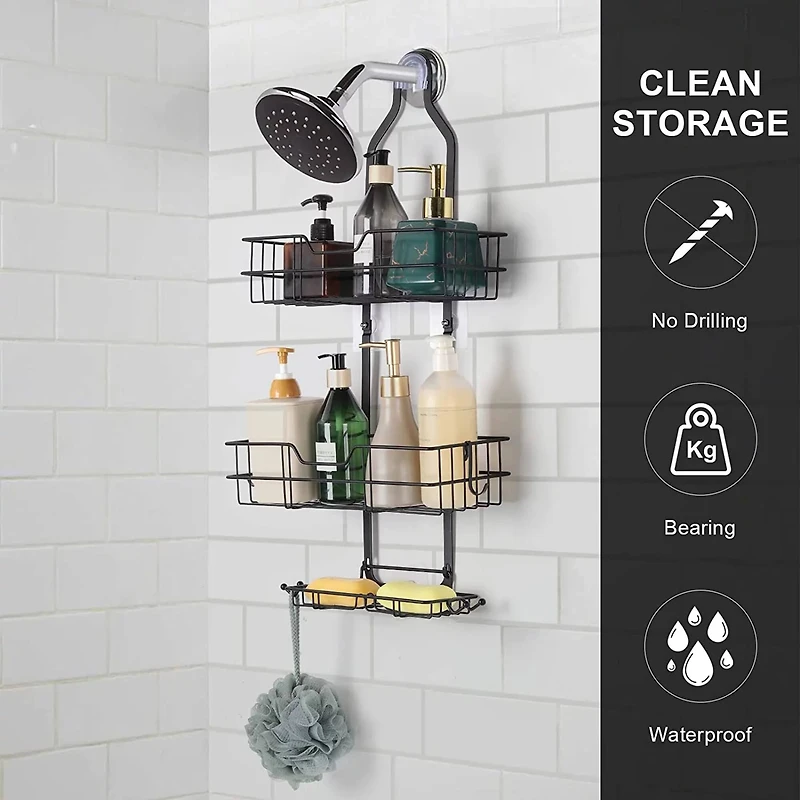 Over Head Shower Caddy Basket with Hook