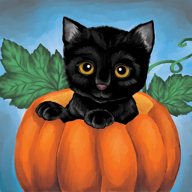 11" x 11" Kitten in Pumpkin Canvas Painting Kit by Craft Smart®