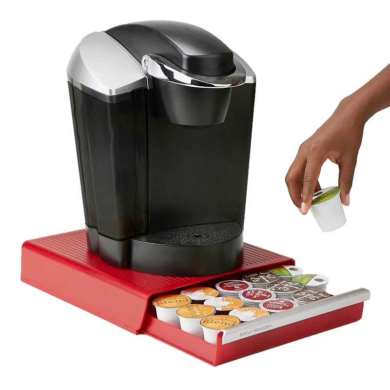 Mind Reader Red Single Serve Coffee Pod Drawer and Holder