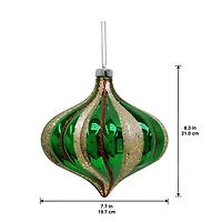 8.25" Green & Gold Glitter Jumbo Onion Ornament by Ashland®