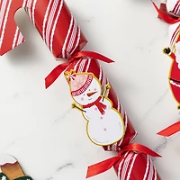 Glitzhome® 12PK 1.25"D x 10"H Candy Cane Christmas Party Crackers with Gift Contents