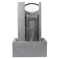 23" Gray Modern Style Rainfall Outdoor Water Fountain