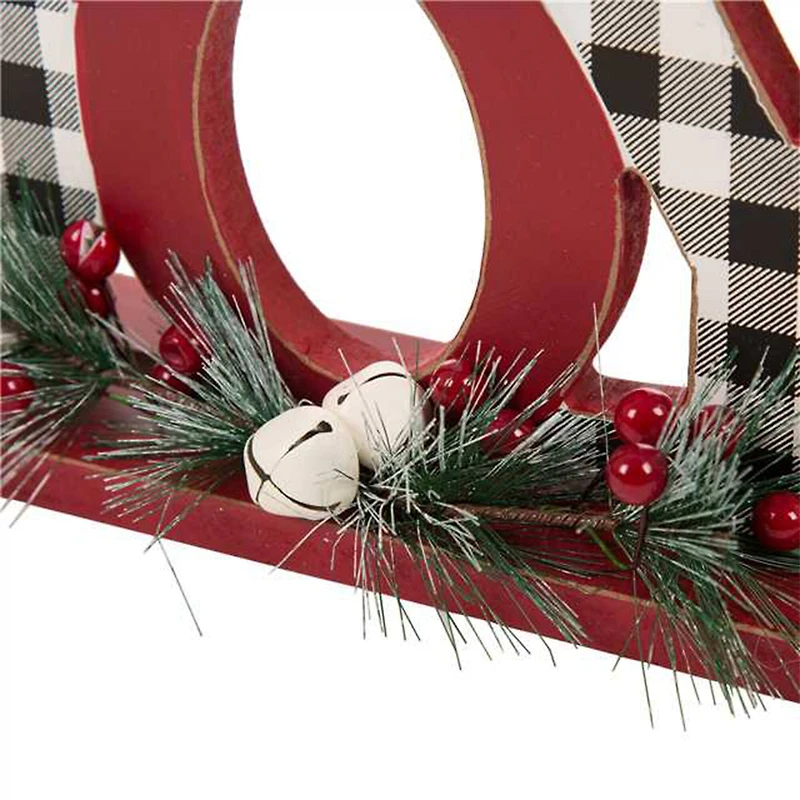 Glitzhome® Christmas Plaid Joy & Noel Table Décor Set