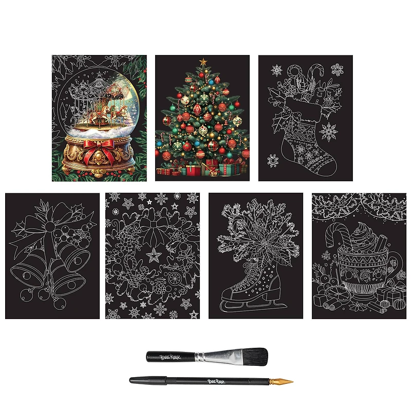Brea Reese™ 6" x 8" Christmas Icons Scratch Art Paper Pad