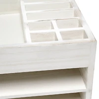 Elegant Designs Whitewash Wood Cubbies & Letter Tray Desk Organizer