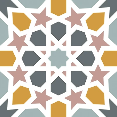 RoomMates Calliope Colorful Moroccan Peel & Stick Floor Tile