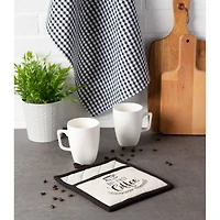 Coffee Time Embroidered Potholder Gift Set