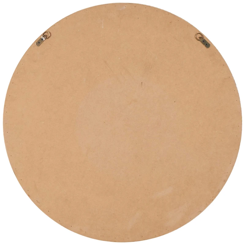 Woven Checkered Rattan Framed Round Wall Mirror